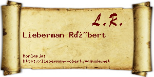Lieberman Róbert névjegykártya